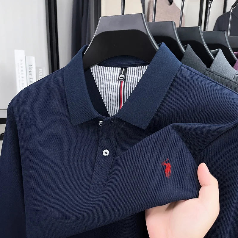 Fashion autumn and winter new item Paul brand embroidered polo shirt mens brand business casual comfortable long sleeved T-shirt