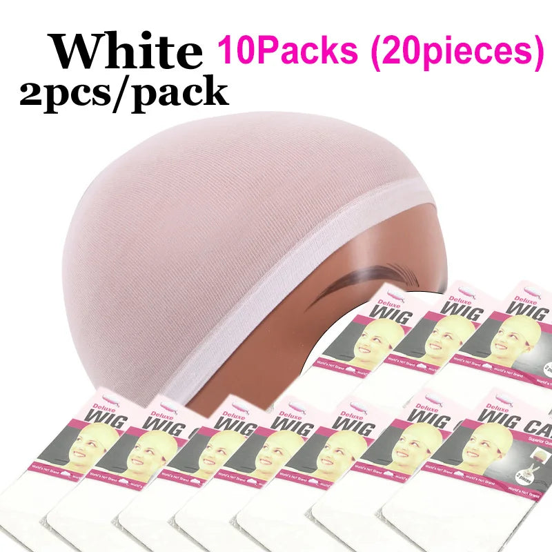 Durable Stokcing Wig Cap Under My Wigs 20Pieces Stocking Cap Skin Tone Black Brown Nude Color Wigs Installing Bald Cap