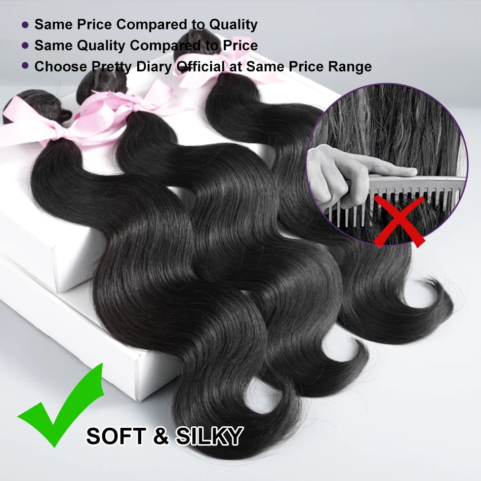 Brazilian 30 36 Inch Body Wave Bundles Burmese Raw Human Hair Bundles Extensions Unprocessed Water Wave Hair 1 3 4 Bundle