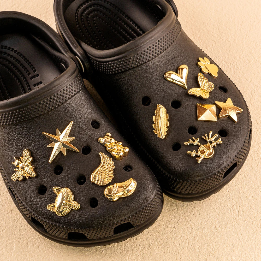 1pcs Golden Metal Shoe Charms Designer Shoe Decorations Luxury Shinning Butterfly Pins for Women Girls Sandal Accessories Buckle