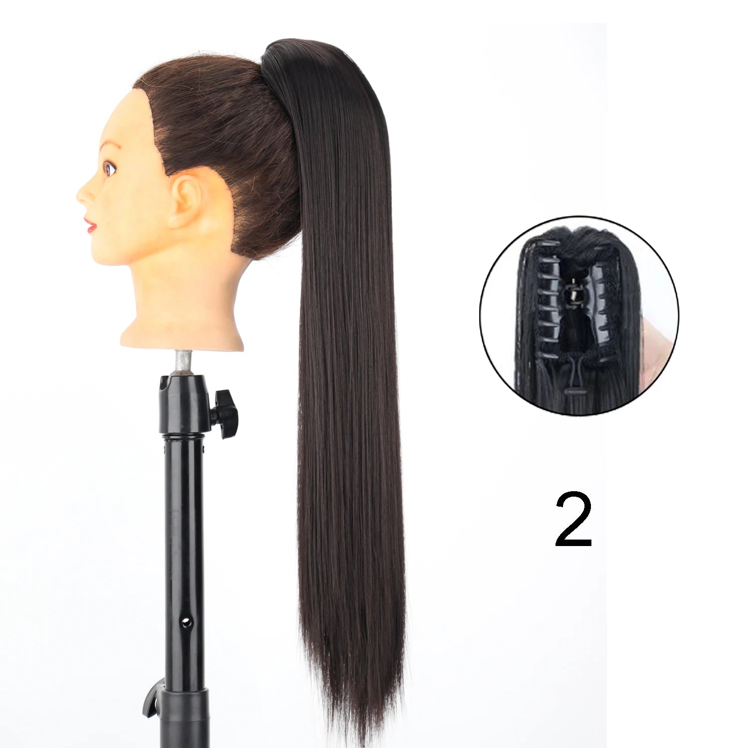 Synthetic 24Inch Wavy Claw Clip On Ponytail Hair Extension Ponytail Extension Hair For Women Pony Tail Hair Hairpiece