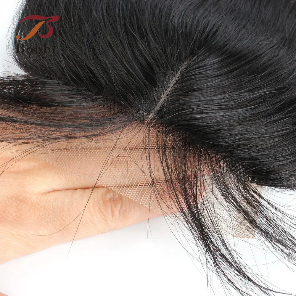Straight 4x4 T Lace Closure Natural Black Brown Honey Blonde Indian Remy Human Hair Middle Part 10-20 inch Bobbi Collection