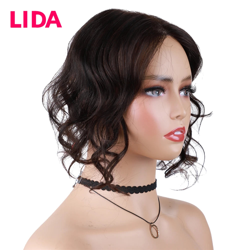 Women Topper Clip-In Silk Top Base Closure 13x8cm Human Hair Pieces Natural Curly Clip-In Closure Cover The White Hair