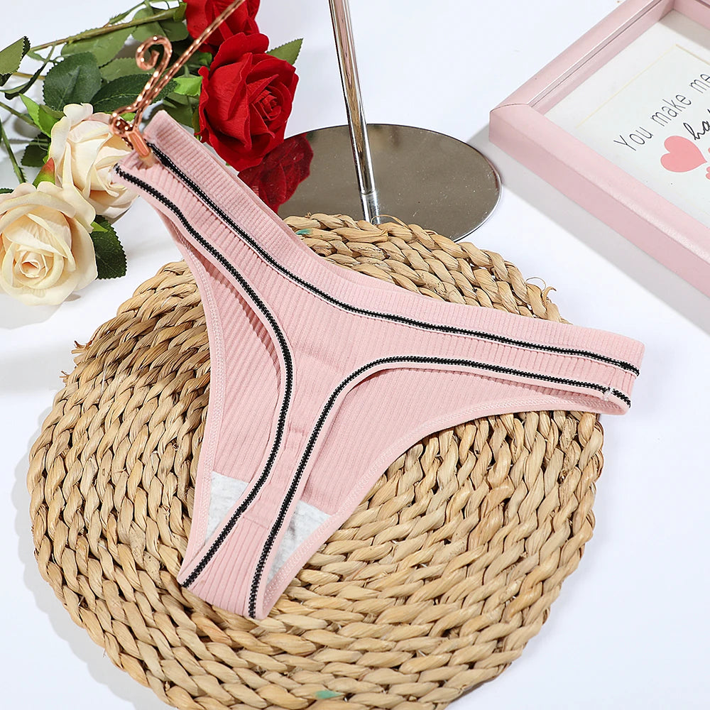 Women's Thong Sexy Panties Cotton Bow Tie Underpants Comfort Soft Intimates Lady Briefs Female Panty Lingerie Sexy Women