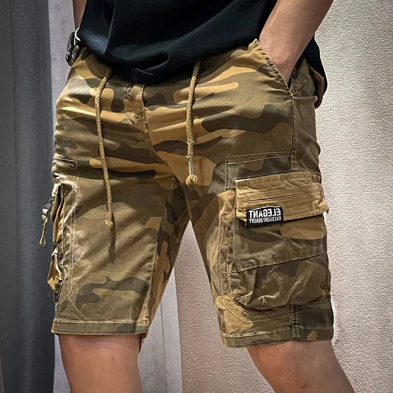 2024 New Summer Men Cotton Cargo Camouflage Shorts Men Clothing Casual Breeche Bermuda Beach Jogger Shorts Male Hot Dropshipping