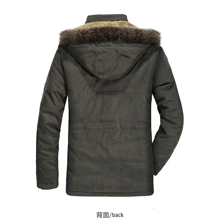 New Winter Men Hooded Fur Collar Long Down Jackets Overcoats Male Multiple Pockets Warm Parkas Quality Man Casual Chaquetas 7XL
