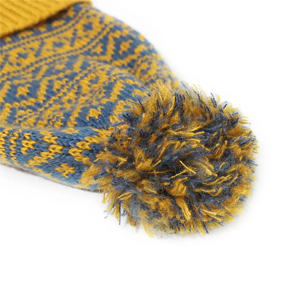 Ourdoor Winter Warm Mens Pom Pom Hat Knitted Beanie Cap Cable Bobble Hat Pom Wooly Cap
