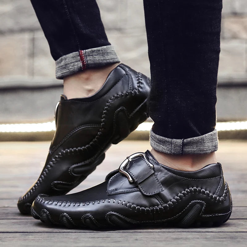 Crocodile Skin Loafer Shoes Men Genuine Leather Slip-on Moccasins Handmade Male Outdoor Casual Shoes Drive Walk Luxury Leisure