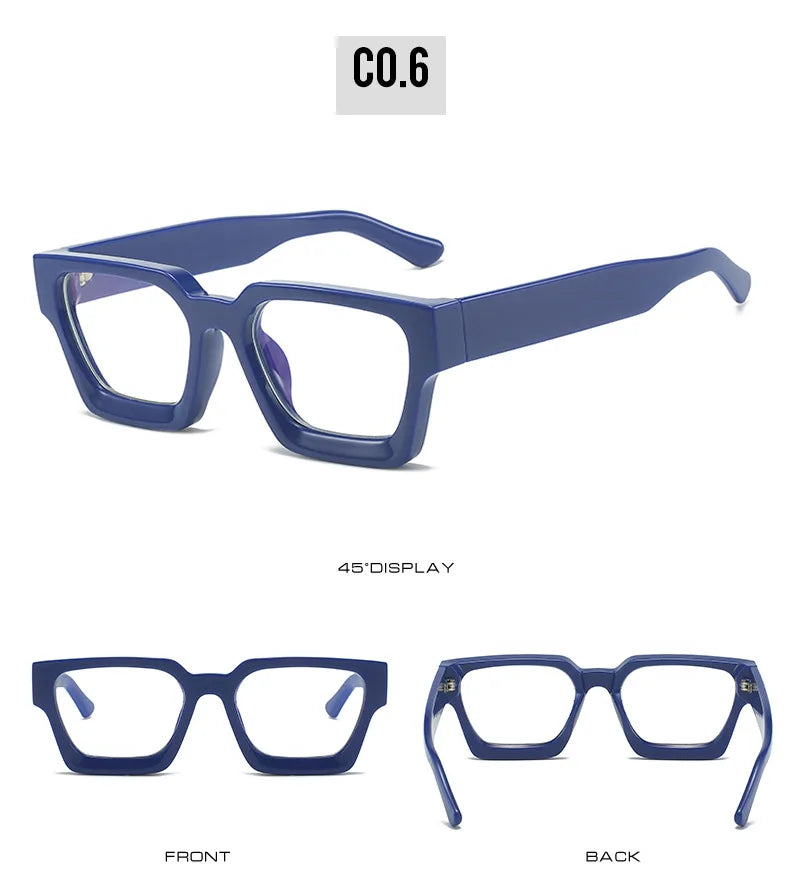 SHAUNA Retro Women Anti Blue Light Glasses Frame Fashion Men Square Optical Eyewear