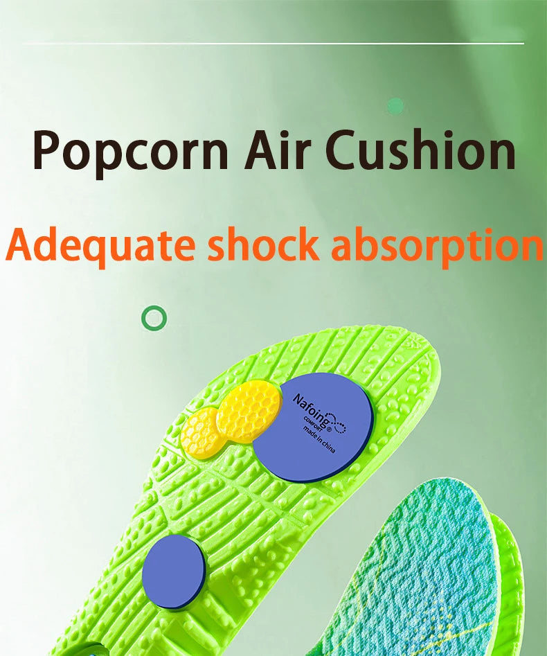 PU air cushion sports insoles Soft Comfort Shoes Pads Running Shock Absorption Shoe Sole Men Women arch support insole 1Pair