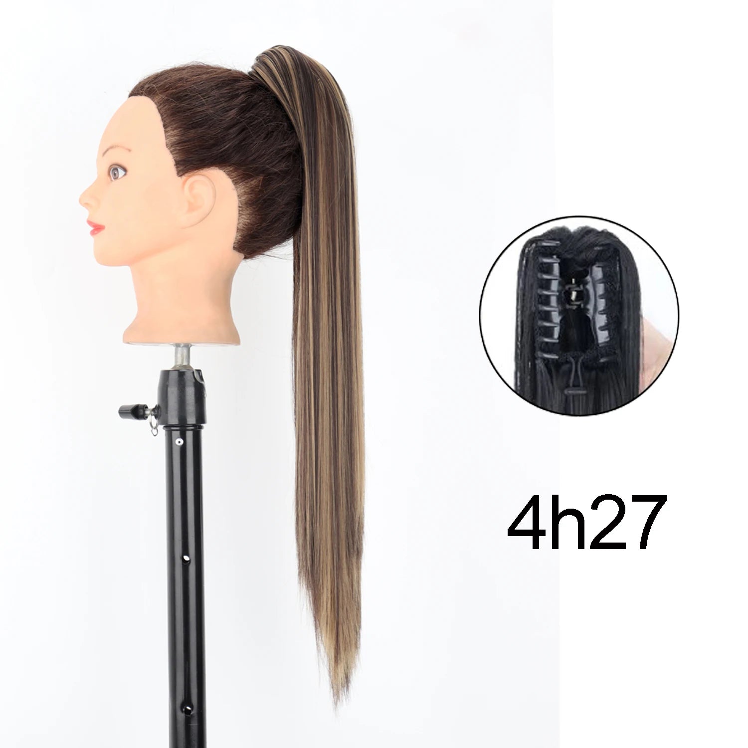 Synthetic 24Inch Wavy Claw Clip On Ponytail Hair Extension Ponytail Extension Hair For Women Pony Tail Hair Hairpiece