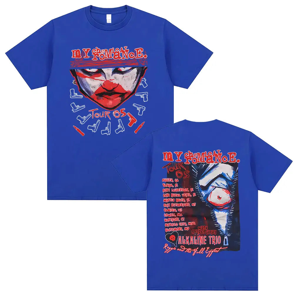 90s Punk Band My Chemical Romance Tour 2005 T-shirt Men Women Gothic Fashion Street Oversized Tshirt Male Soft Cotton T Shirts
