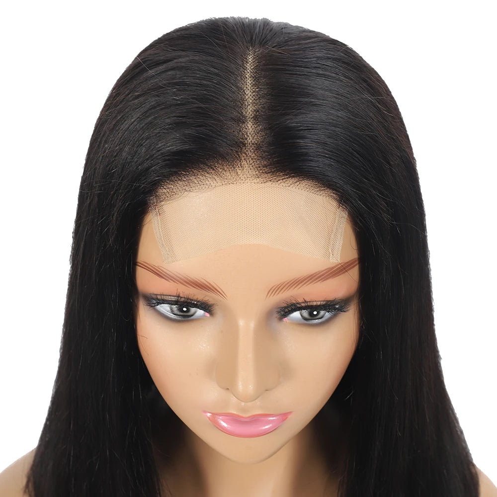 Peruvian Straight 13x4 Lace Front Human Hair Wig Natural Color 8-30 Inch 4x4 HD Transparent Lace Closure Wig For Black Women