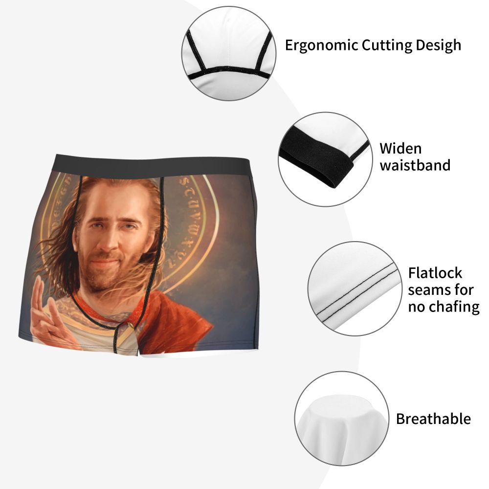Custom Nicolas Cage Boxer Shorts For Homme 3D Printed Male Nic And His Girls Underwear Panties Briefs Breathbale Underpants