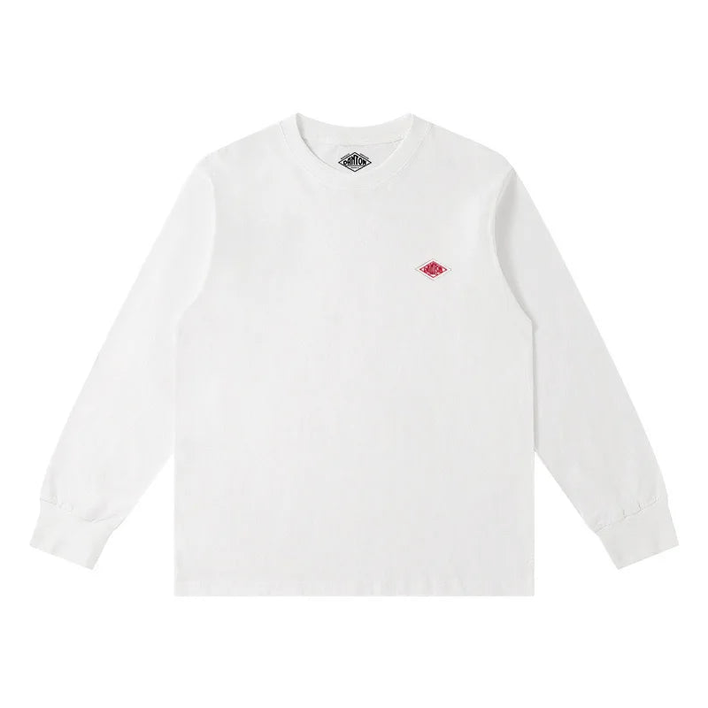 2025 Exported to Japan Spring Autumn Long Sleeved T-shirt  Men/Women Same Embroidery Brand Cotton O-Neck Loose Sweatshirt Tops