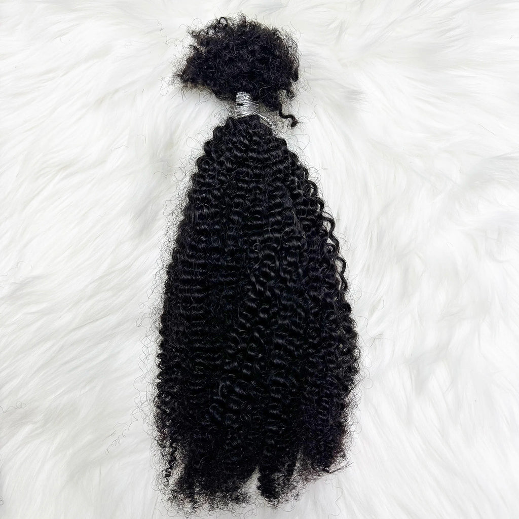 T1B/30 Afro Kinky Curly Human Hair Bulk 30g/Pack 100% Human Hair Soft 4C Afro Kinky Bulk Human Hair for Locs Extensions