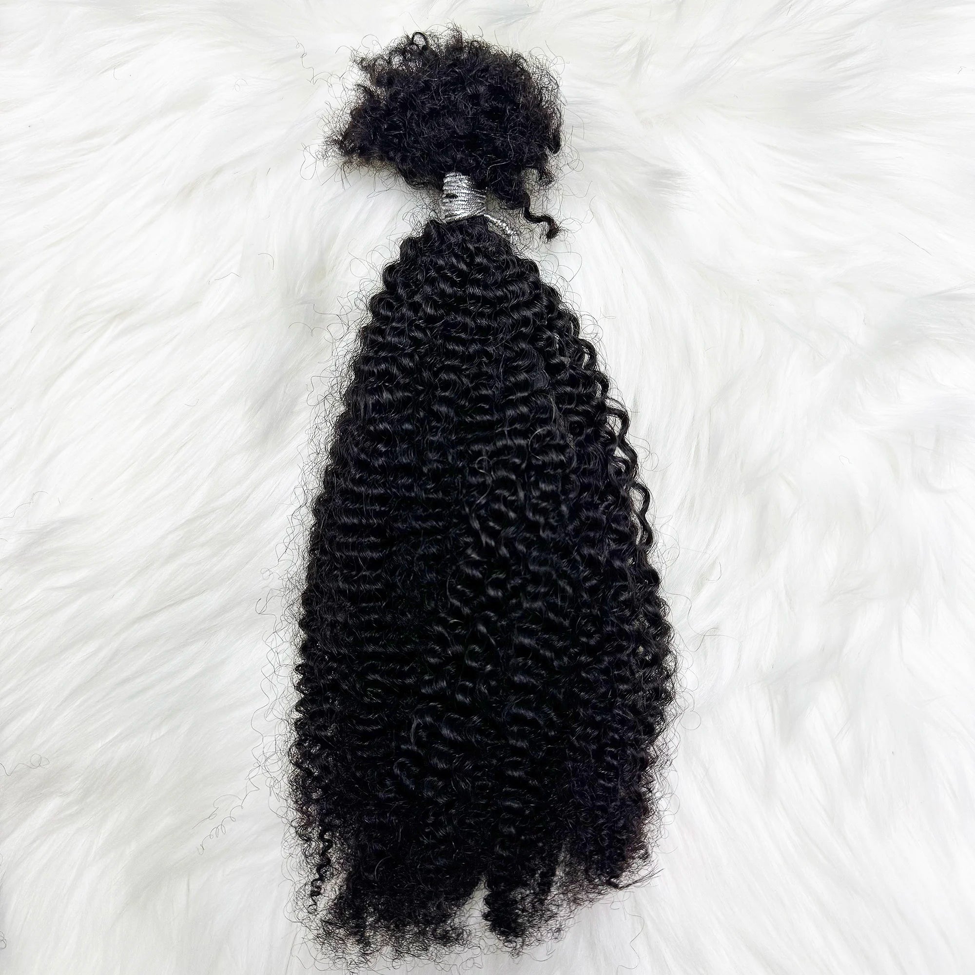 T1B/30 Afro Kinky Curly Human Hair Bulk 30g/Pack 100% Human Hair Soft 4C Afro Kinky Bulk Human Hair for Locs Extensions