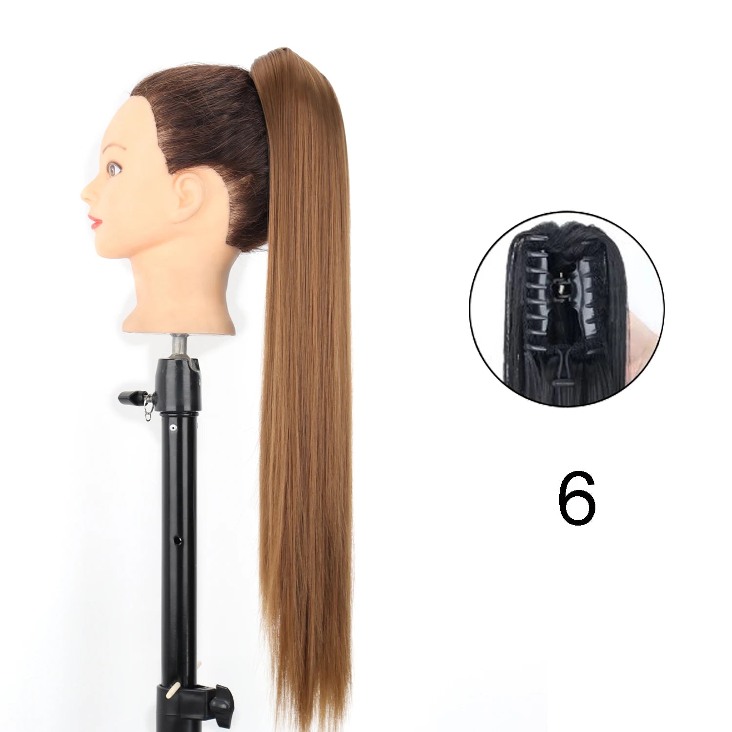 Synthetic 24Inch Wavy Claw Clip On Ponytail Hair Extension Ponytail Extension Hair For Women Pony Tail Hair Hairpiece