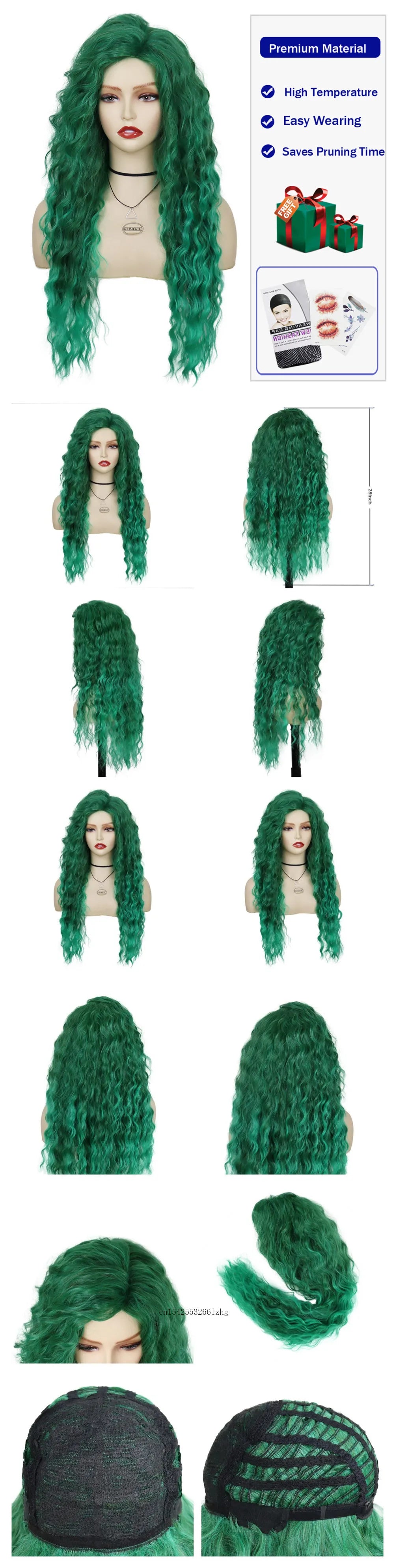 GNIMEGIL Synthetic Grey Hair Long Water Wave Wigs for Women Natural Fluffy Curly Wave Wig Cosplay Halloween Party Heat Resistant