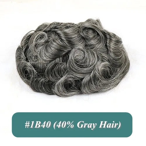 Undetected 0.02mm Thin Skin Natural Hairline Human Hair Men Toupee Black Gray Brown Blonde Male Hair Light Capillary Prosthesis