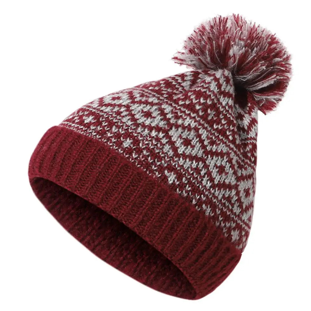 Ourdoor Winter Warm Mens Pom Pom Hat Knitted Beanie Cap Cable Bobble Hat Pom Wooly Cap