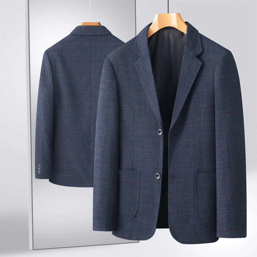 Middle-Aged Men's Business Casual Suit Father's Day Gift Wedding Formal Lightweight Suit Men's 35-60 Years Old Large Size Thin Top Men's Middle-Aged and Elderly Jacket