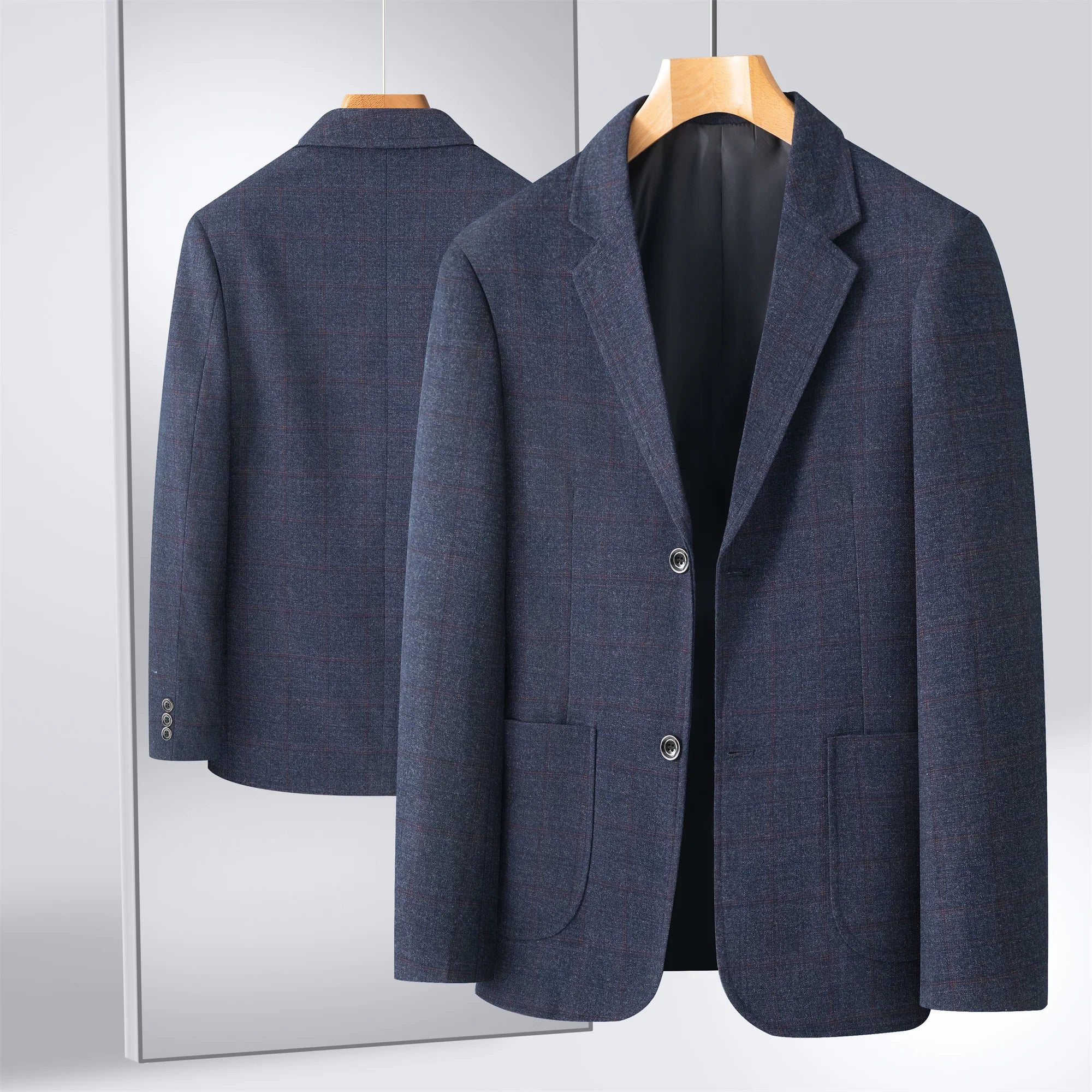 Middle-Aged Men's Business Casual Suit Father's Day Gift Wedding Formal Lightweight Suit Men's 35-60 Years Old Large Size Thin Top Men's Middle-Aged and Elderly Jacket