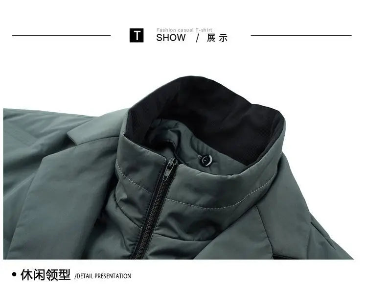 High Quality Men's Handsome down Jacket with Scarf Collar M-6XL Big plus Size for Middle-Aged Dad Fashionable Outerwear