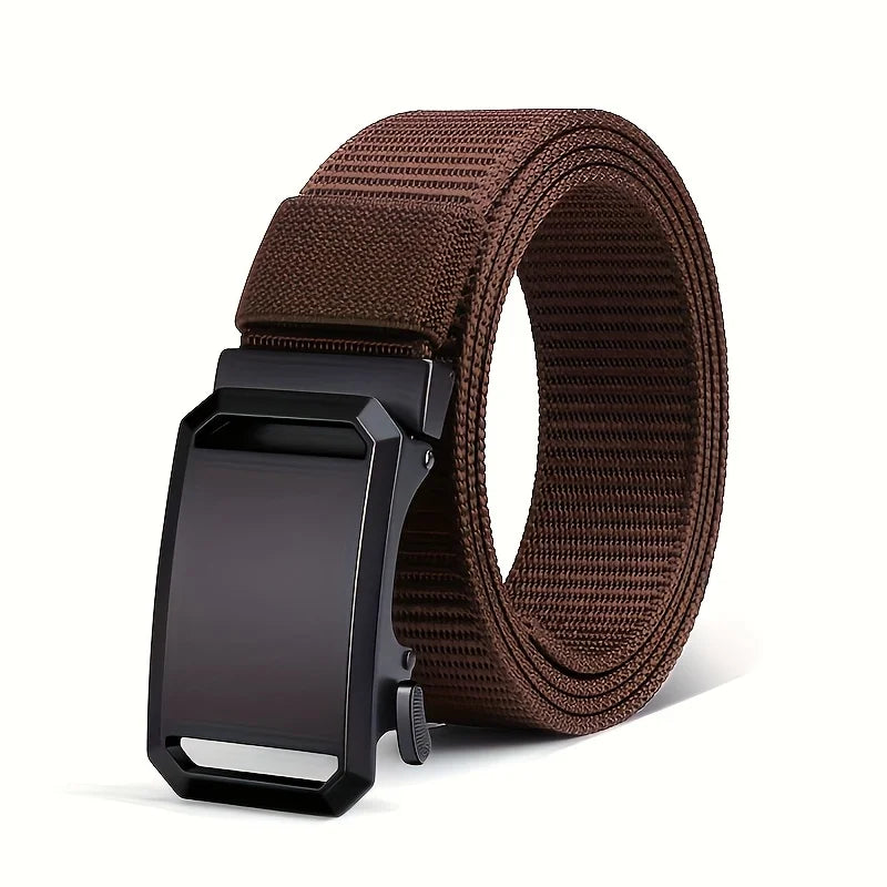 Men's Belt Premium Automatic Buckle Canvas Belt Durable Tactical Workwear for Men - Stylish Outdoor Pants Belt with Quick-Releas