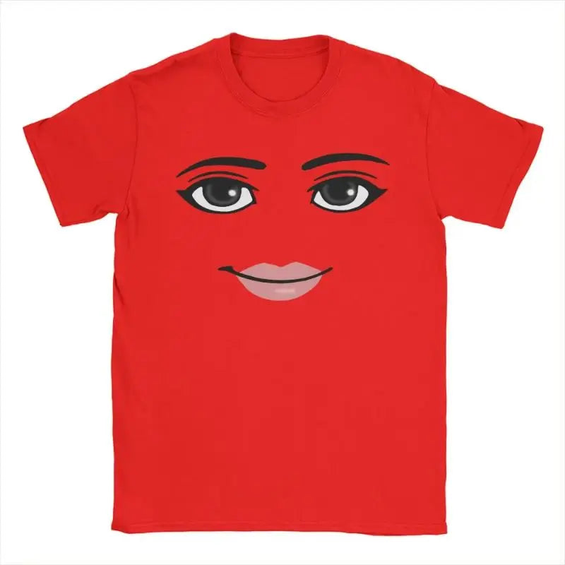 Novelty Robloxs Face Game Meme Graphic T Shirts Men Women Fashion Short Sleeve T-shirts Unisex High Quality Tops