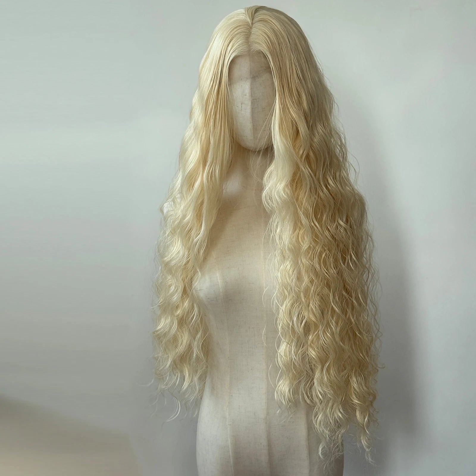 #613 Blonde Wig Synthetic Lace Front Wig Long Loose Wave Lace Front Synthetic Wig Pre Plucked Heat Resistant Fiber Hair