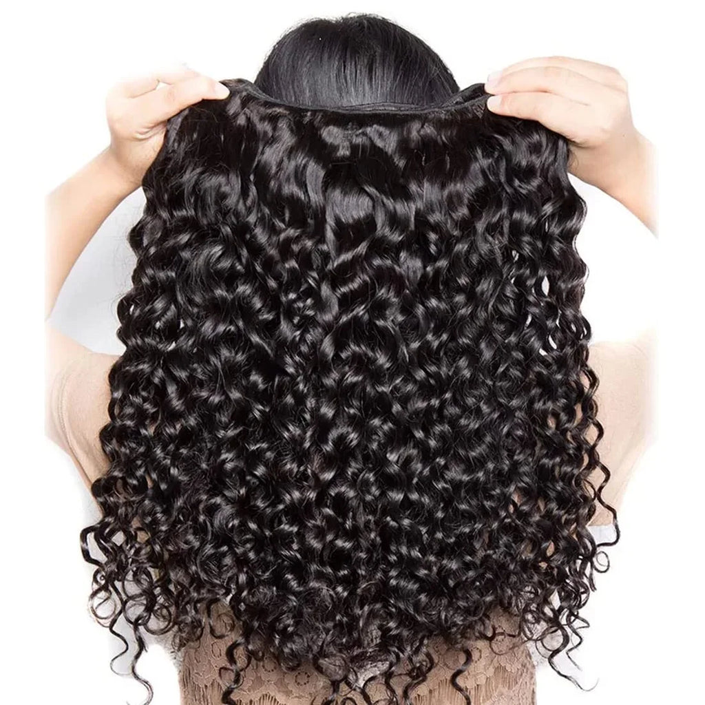 Luvin Deep Wave Human Hair Bundles 30 34 Inch Curly Hair Weaving Remy Unprocessed Tissage Double Weft Virgin Hair Extensions