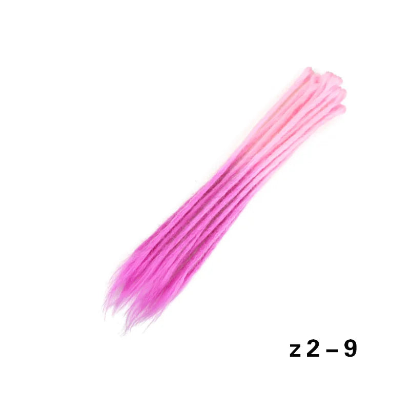 Dreadlocks Extensions Thin 0.7cm Width Synthetic Crochet Braids Hair Dreads Fake Hair Ombre Mint Green Reggae Hip Hop Style Pink