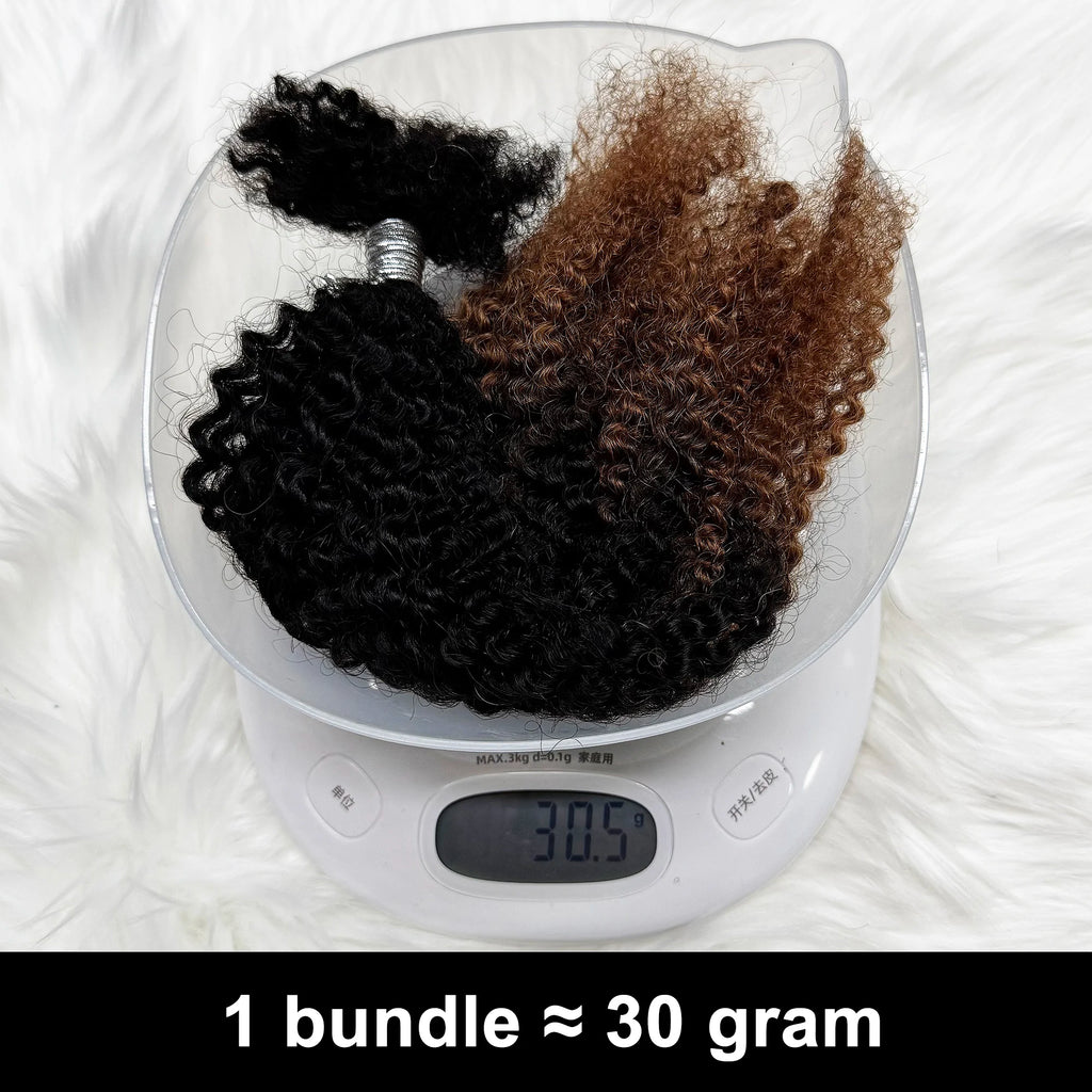 T1B/30 Afro Kinky Curly Human Hair Bulk 30g/Pack 100% Human Hair Soft 4C Afro Kinky Bulk Human Hair for Locs Extensions