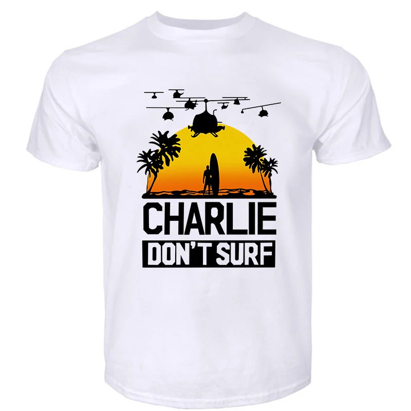 Charlie Dont Surf tshirt man Apocalypse Now Film Movie men t-shirt Fashion cotton tee-shirt