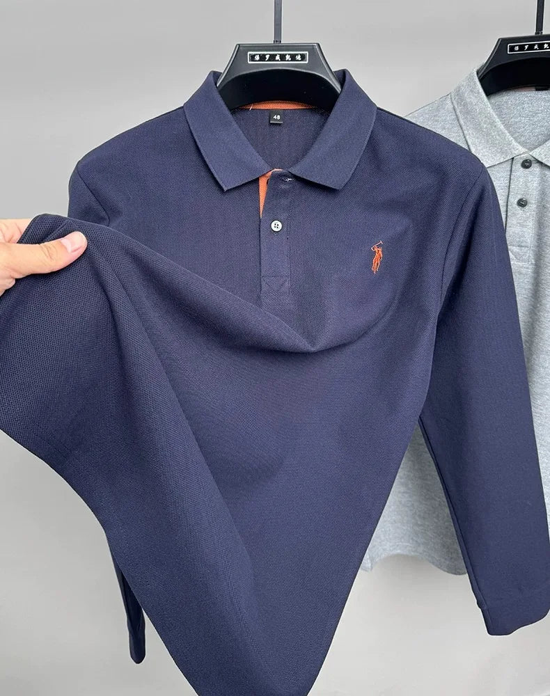 High end brand 100% cotton long sleeve polo shirt men's autumn fashion designer new Paul Pony embroidery casual golf T-shirt