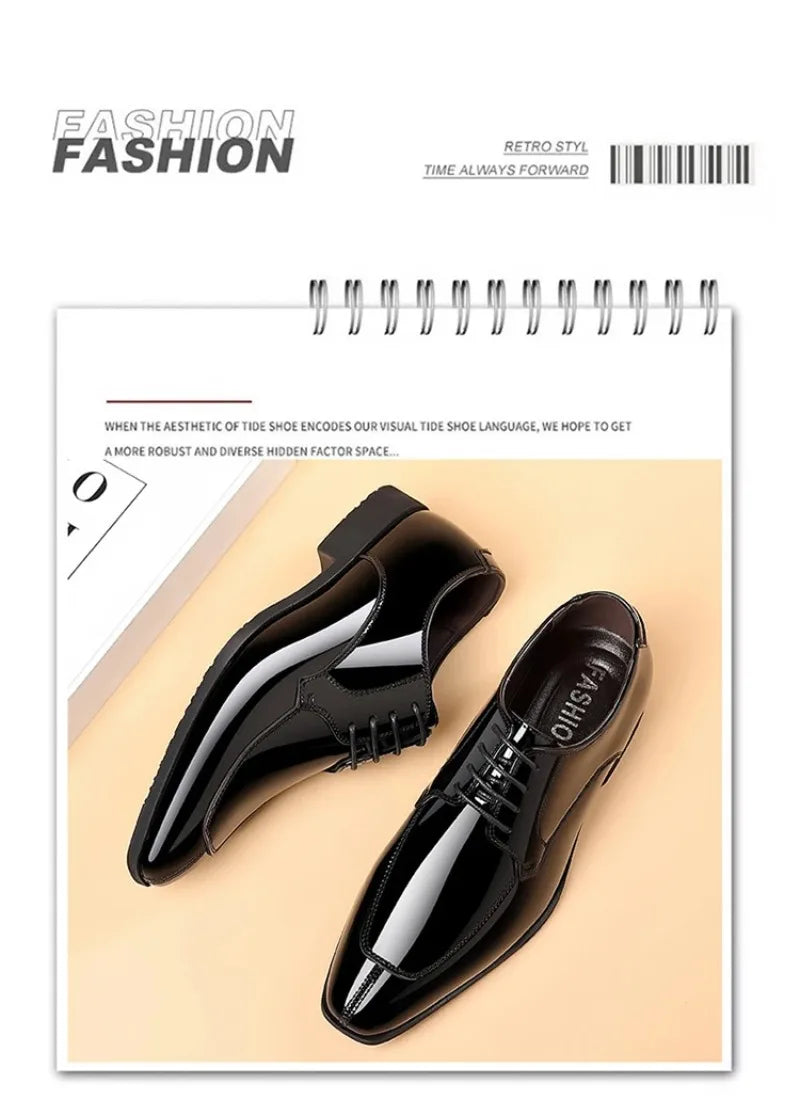 Shoes for Men Fashion Patent Leather Shoes Luxury Pointed Toe Oxford Shoes Men High Quality Business Shoe Designer Wedding Shoe
