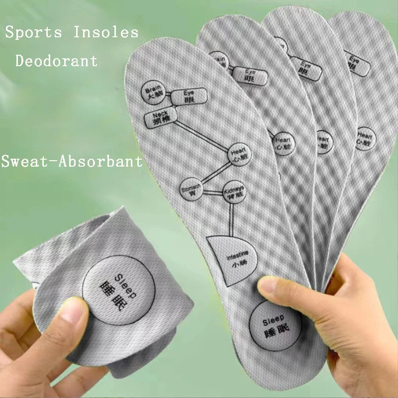 Foot Acupressure Insoles For Shoes Sole Sweat absorbing Deodorant Sport Insole Breathable Running Insoles For Feet Cushion