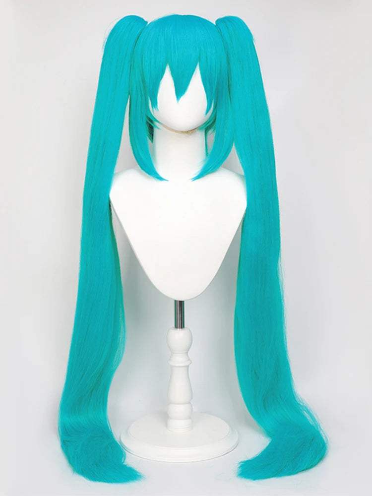 Multi-color Double Ponytail Anime Cosplay Wig Set Heat Resistant Synthetic Hair Wig
