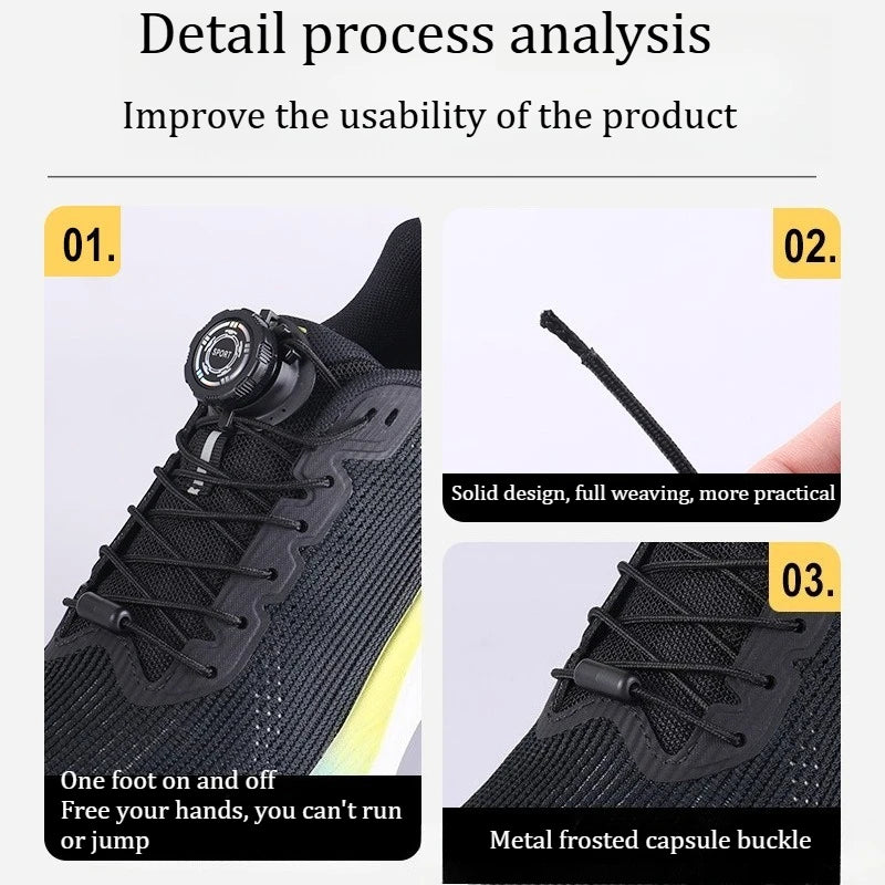 Thick Rope Swivel Buckle Shoelaces new upgrade Automatic Laces Without ties Sneakers Shoelace Shoe Accessories For Children Adul