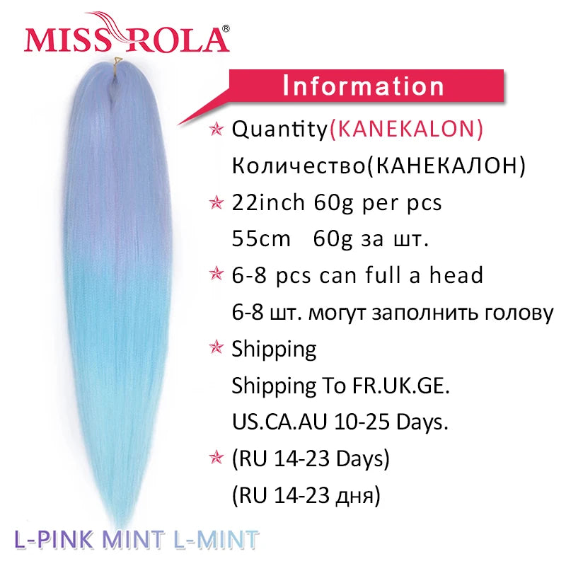 Miss Rola Synthetic Wholesale Bulk 6 Pieces 30Inch 28Inch 26Inch Pre Stretched Jumbo Braiding Hair Kanekalon EZ Twist Braid Hair