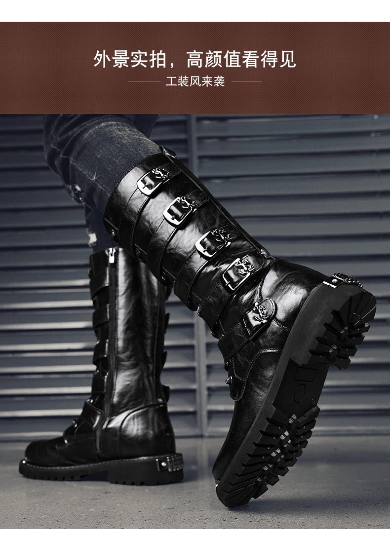 Men's boots four seasons new high-top outdoor casual boots safety protective work boots motorcycle boots plus size outdoor boots