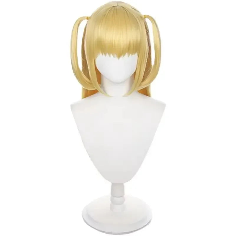 WHIMSICAL W Amane Misa Cosplay Wig Long Straight Golden Styled Heat Resistant Synthetic Hair Wig