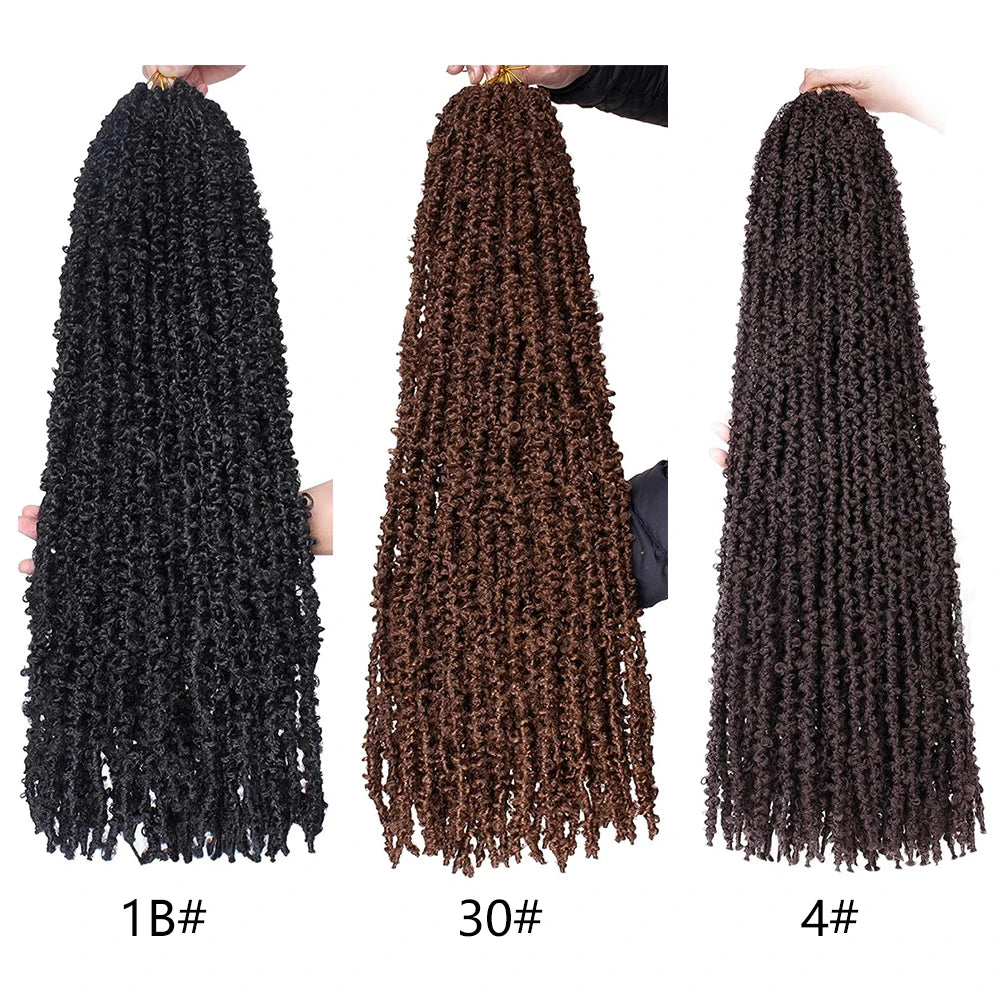 Butterfly Locs Crochet Hair 1/6 Packs Distressed Locs Crcoeht Braids Hair Natural Black Pre looped Synthetic Messy Goddess