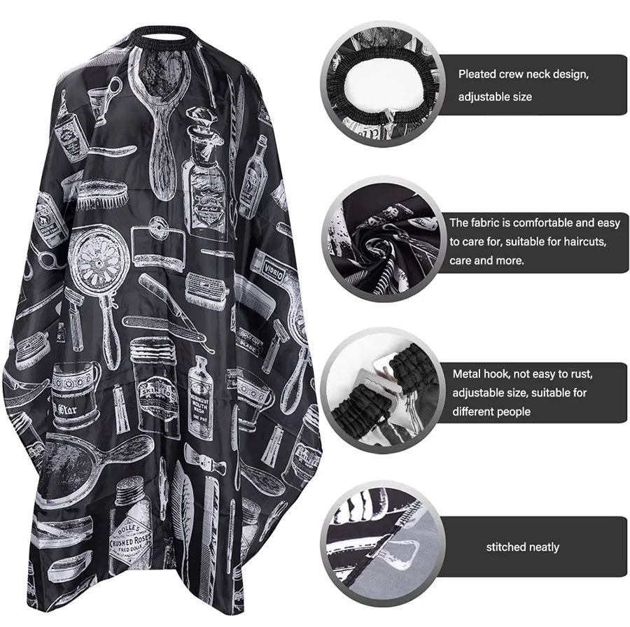 Leeons Barber Cape With Adjustable Snap Closure Waterproof Hair Cutting Salon Cape For Unisex Salon Gown Apron For Hairstylists