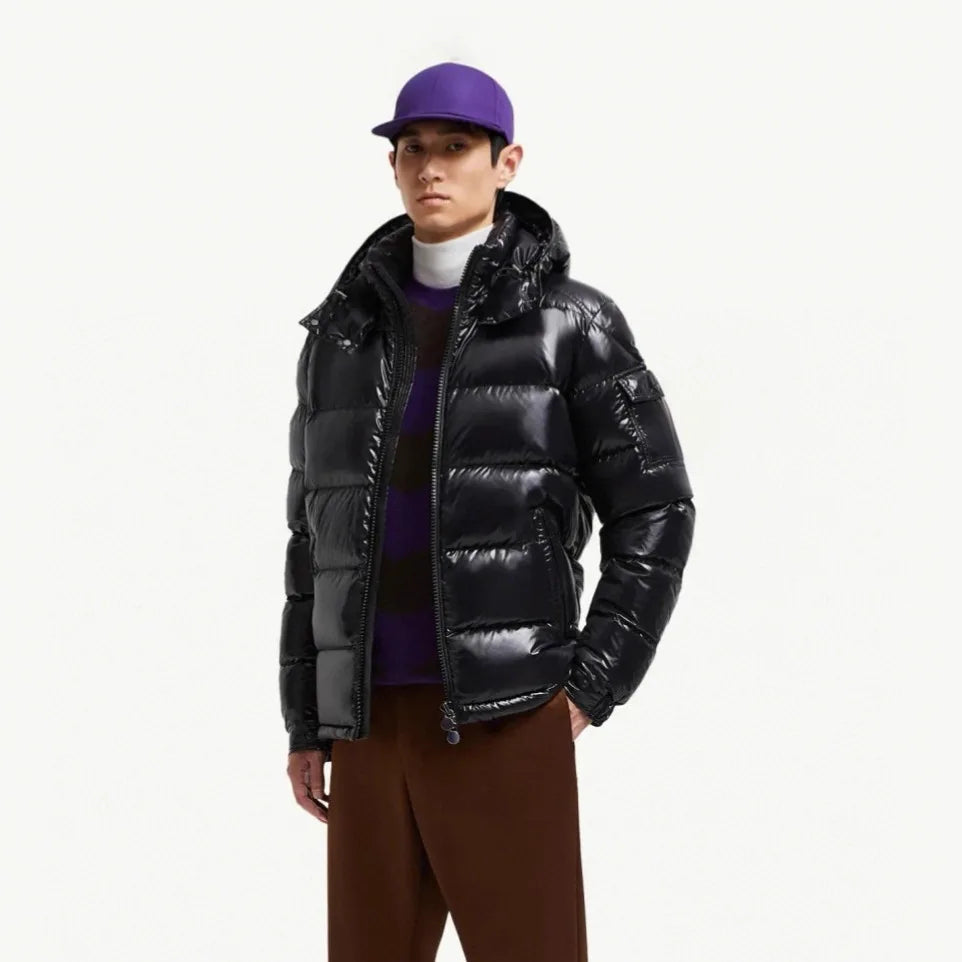 Shiny Parkas Hombre Buffer Bubble Thick Jackets Casual Men Fashion Shiny Stand Up Waterproof Male Parkas Quilted Padded Coat