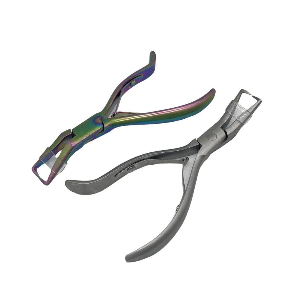 1 PC 5.5 inch Silver Stainless Steel Bent nose Clamp Hair Extension Plier with two hook Keratin Hair Extensions Removal Tools