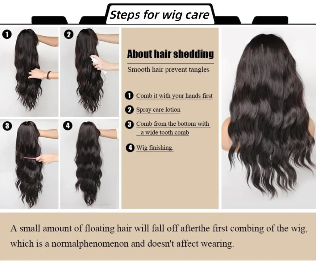 New synthetic wig women's middle section big wave long curly hair African black high temperature silk chemical fiber head cover