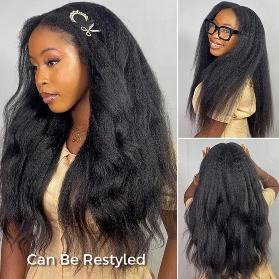 30 Inch Kinky Straight U Part Wig Glueless Wigs Human Hair Ready To Wear Remy Human Hair Wigs V Part Wig No Lace Wigs For Women