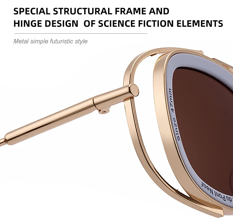 Steampunk Square Pilot Sunglasses Men 2025 Luxury Brand Retro Metal Frame Sun Glasses For Male Double Beam Eyewear UV400 Shades
